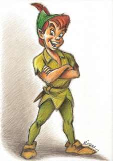 Joan Vizcarra | Peter Pan - Original Drawing - Joan Vizcarra Signed - Pencil Art - Original Artwork | Catawiki