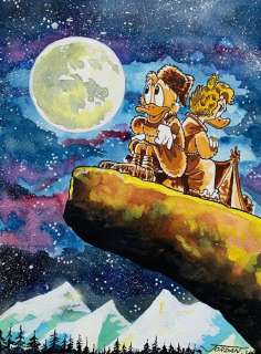Julian Jordan | Uncle Scrooge - "Full Moon" - Original Colour Painting by Julian Jordan | Catawiki