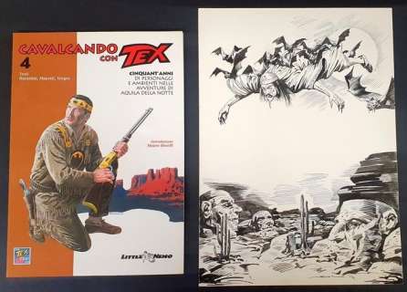 Muzzi, Virgilio | Muzzi, Virgilio - Tex Willer Illustrazione originale "Yama sorvola la Valle dei Giganti" + Cavalcando con Tex n. 4 - (1998) | Catawiki