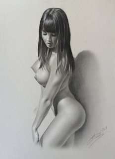 Denis Prenzel | Denis Prenzel - Original Drawing - Brenda (Pin-up Art) - Size: 30,4 x 42 cm. - (2017) | Catawiki