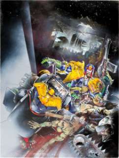 Simon Bisley 2000 AD Program #589 Judge Dredd Cover Original Art (Fleetway, 1988). Mega City One‘s grim lawman -