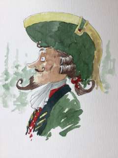 Masbou, Jean-Luc | Masbou, Jean-Luc - Dessin original couleur - Le Baron de Münchausen | Catawiki