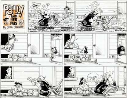 Cliff Sterrett Polly and Her Pals Sunday Comic Strip Original Art dated 6-22-47 (King Features Syndicate, 1947). -