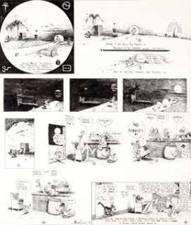 George Herriman Krazy Kat Sunday Comic Strip Original Art dated 9-10-16 (King Features, 1916). Hoy! Hoy! Hoy! - | Heritage