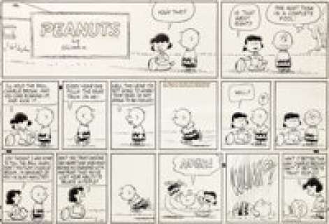 Charles Schulz Peanuts Football-Themed Sunday Comic Strip Original Art dated 9-10-61 (United Feature Syndicate, -