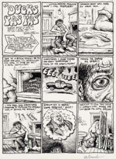 Robert Crumb Zap Comix #0 Complete 3-Page Story "Ducks Yas Yas" Original Art (Apex Novelties, 1968). - | Heritage