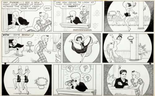 Ernie Bushmiller Phil Fumble Comic Strip Original Art dated 5-22-38 (United Features Syndicate, 1938). Really -