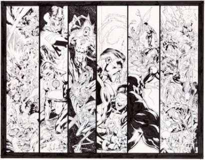 Ivan Reis and Oclair Albert Green Lantern #21 Page 2 and 3 Original Art (DC, 2007). Sinestro‘s army of fear has -