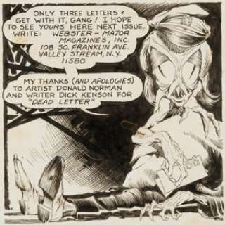 Bernie Wrightson and Bruce Jones Web of Horror #3 "Letters to Webster" Illustration Original Art -