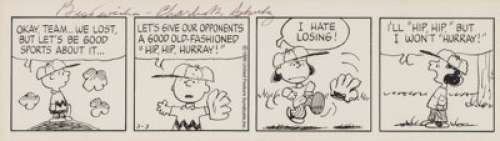 Charles Schulz Peanuts Daily Comic Strip Original Art dated 3-3-86 (United Feature Syndicate, 1986). - | Heritage
