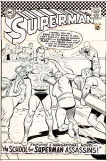 Curt Swan and George Klein Superman #188 Cover Original Art (DC, 1966). A wonderful full-body image of the - | Heritage