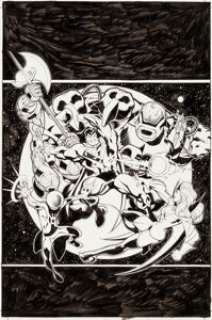 Ed McGuinness and Cam Smith Superman #171 Cover Original Art (DC, 2001). Superman battles the Fatal Five while -