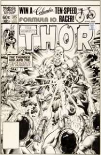 Keith Pollard Thor #315 Cover Original Art (Marvel, 1982). Thor runs afoul of this twin-faced baddie in - | Heritage