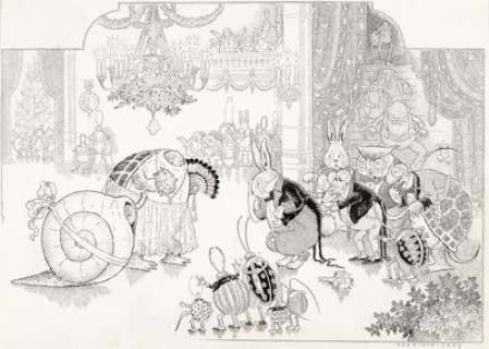 Harrison Cady Peter Rabbit Illustration Original Art (undated). A highly detailed (and large) piece. It is -