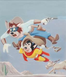 Paul Terry‘s Mighty Mouse Comics #60 Cover Painting Recreation Original Art (undated). This is a meticulous -