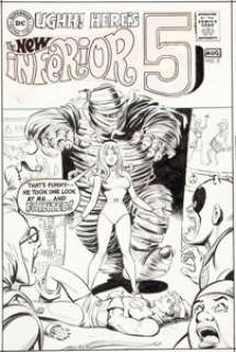 Win Mortimer and Tex Blaisdell Inferior Five #9 Cover Original Art (DC, 1968). Actually one of the first -