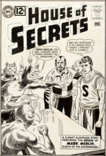 Mort Meskin and George Roussos House of Secrets #58 Cover Mark Merlin Original Art (DC, 1963). The cover -