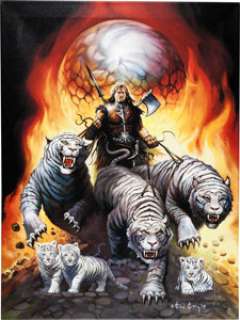 Ken Kelly - White Tiger Master Fantasy Painting Original Art  (2015)....