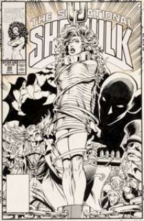 Dale Keown and Joe Rubinstein Sensational She-Hulk #20 Original Cover Art (Marvel, 1990).... | Heritage
