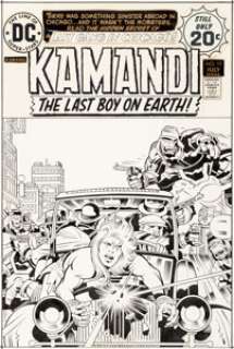 Jack Kirby and D. Bruce Berry Kamandi, The Last Boy on Earth #19 Cover Original Art (DC, 1974)....