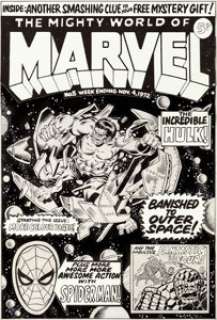  - Jim Starlin and Joe Sinnott Mighty World of Marvel #5 Cover Hulk Original Art (Marvel UK, 1972)....