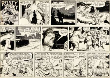  - Frank Godwin Rusty Riley (Bob Rilet) Original de la planche du dimanche 7 aoÃ»t 1955 (King Features, 1955)....