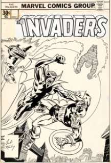 Jack Kirby, Frank Giacoia, and John Romita Sr. Invaders #7 Cover Original Art (Marvel, 1976).... | Heritage