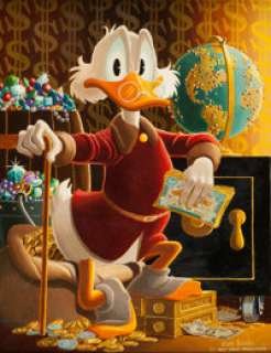  - Carl Barks McDuck of Duckburg Painting CB-OIL 84 Original Art (1974). Surprisingly large compared to other -