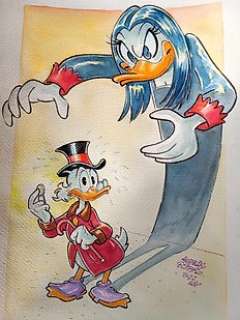 Alessandro Gottardo" | Uncle Scrooge - "La Fattucchiera nell’ombra" - Original Watercolour Painting by Alessandro Gottardo - (2022) | Catawiki