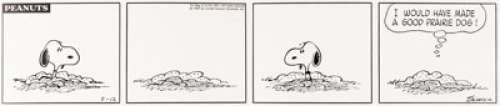 Charles Schulz Peanuts Daily Comic Strip Snoopy Original Art dated 2-12-69 (United Features Syndicate, 1969).... | Heritage