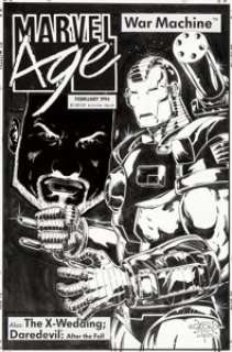  - Gabriel Hardman (as Gecko) and Bob Wiacek Marvel Age #133 "War Machine" Variant Cover Original Art (Marvel Comics,...