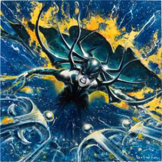  - Olivia (Olivia De Berardinis) - Cate Blanchett as Hela from Thor: Ragnarok Painting Original Art (Marvel, 2017)....