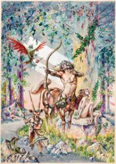 Clyde Caldwell Heavy Metal Vol. #3 #1 "Centaur‘s Idyll" Back Cover Original Art Cover (HM Communications, 1979)....