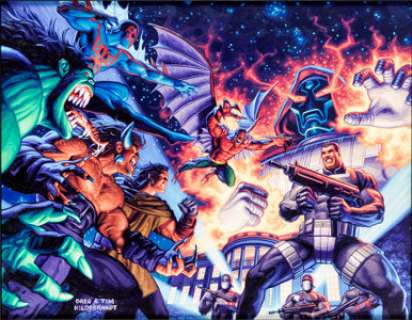 Greg and Tim Hildebrandt 2099 Special: The World of Doom #1 Wraparound Cover Original Art (Marvel, 1995)....
