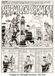 Harvey Kurtzman and Bill Elder MAD #7 Complete 8-Page Story "Shermlock Shomes!" Original Art -