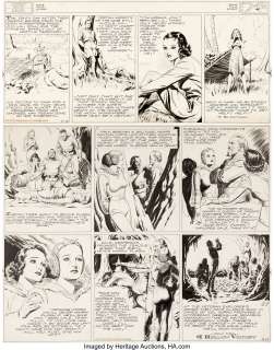 Alex Raymond Flash Gordon and Jungle Jim Sunday Comic Strips Original Art dated 11-19-39 (King Feature... (Total: 2 )