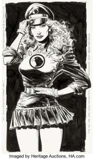 Brian Bolland - Lady Blackhawk San Diego Comic Con Illustration Original Art (1986). This spectacular -