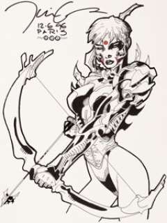 Jim Lee Zealot Sketch Original (Paris, France, 06-12-1996)....