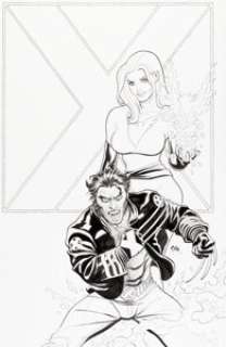 Frank Cho Wizard Magazine Unpublished Cover Phoenix and Wolverine Original Art (Wizard, 2002).... | Heritage