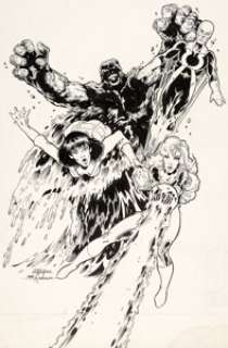 Bill Willingham and Bill Anderson - Justice Machine Annual #1 Inside Back Cover Elementals Original Art (Texas Comics, 1983).