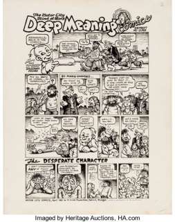 Robert Crumb - Motor City Comics #1 Complete 1-Page Story "Deep Meaning Comics" Original Art (Rip Off Press, 1969-70).