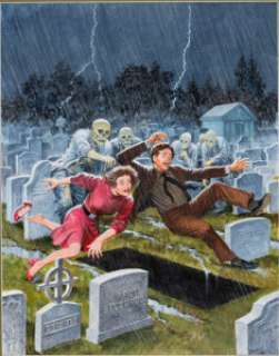 Jack Kamen "Rain of Terror" Painting Original Art (Phantomb Publishing, 1994)....