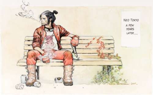 Olivier Coipel - Akira, Kaneda Hommage Illustration Originale (Glénat/IDW, 2015). Olivier Coipel Akira, Kaneda Homage Original Art Illustration (Glénat/IDW, 2015).