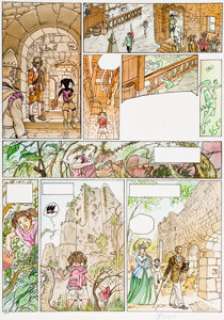 Christophe Carmona - Les Aventures d‘Aline, Haut-Koenigsbourg Le défi du temps Tome 2 Planche 30 (I.D. L‘édition, 2004). Christophe Carmona Les Aventures d‘Aline, Haut-Koenigsbourg Le défi du temps # 2 Story Page 30 Original Art (I.D. L‘édition, 2004).