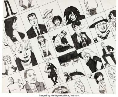 Hernandez, Jaime - Jaime and Gilbert Hernandez Love and Rockets Volume 3: Las Mujeres Perdidas Endpaper Illustration Original Art (Fa...