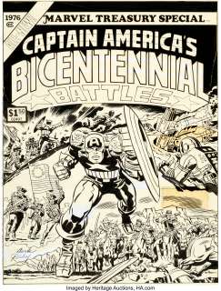 Jack Kirby and Frank Giacoia - Marvel Treasury Special Featuring Captain America‘s Bicentennial Battles Cover Origin...
