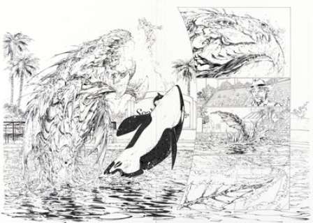 Turner, Michael - Michael Turner and Joe Weems Fathom #10 Double Page Spread 2-3 Original Art (Image, 2000)....