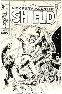 Severin, Marie - Marie Severin and John Verpoorten (attributed) Nick Fury, Agent of S.H.I.E.L.D. #17 Cover Original Art and Cover P... (Total: 2 Items)