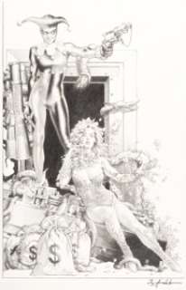 Anacleto, Jay - Jay Anacleto - Harley Quinn and Poison Ivy Specialty Illustration Original Art (undated)....