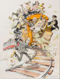 Drucker, Mort - Mort Drucker Finders Keepers Movie Poster Illustration Original Art (Warner Brothers, 1984)....